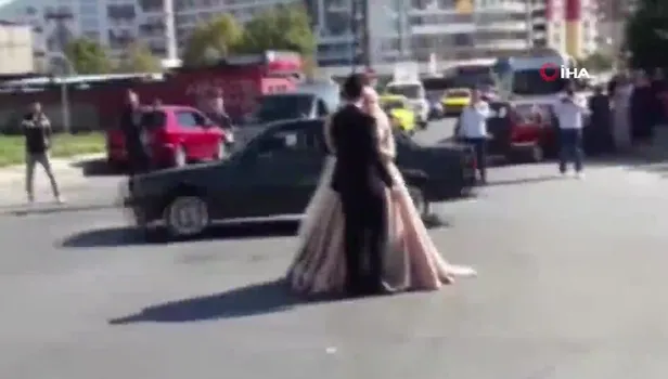 Son dakika: Düğün konvoyunda şoke eden görüntü