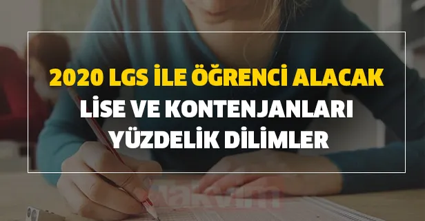 LGS 2020 tercihleri son dakika başladı! 2020 LGS ile öğrenci alacak lise ve kontenjanları yüzdelik dilimler