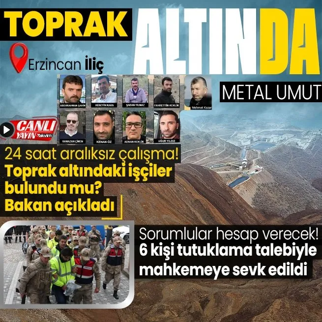 SON DAKİKA | Erzincan İliçteki toprak kaymasında 9 işçi aranıyor! Metal yoğunluğuna rastlandı | İşçilerin kimlikleri belli oldu