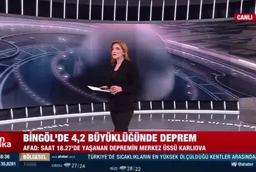 Bingöl'de 4.2 büyüklüğünde deprem!