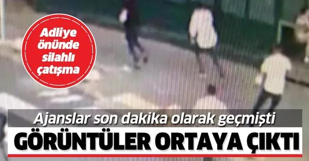 İstanbul Çağlayan Adliyesi önündeki silahlı çatışma güvenlik kamerasında