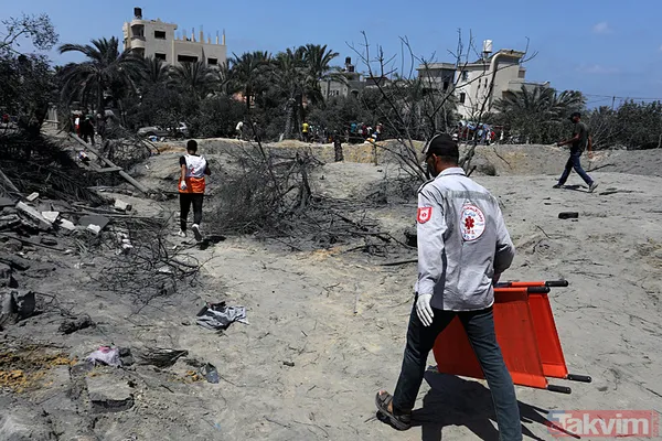 Soykırımcı İsrail alçak saldırısı sonrası El Mevasi'deki yıkım böyle görüntülendi! İşte kare kare vahşet - 29