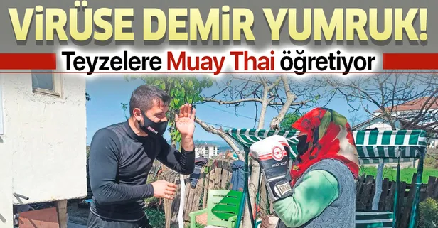 Muay Thai Milli Takım Antrenörü Muhammed Bişgin 65 yaş üstü komşularına spor yaptırıyor