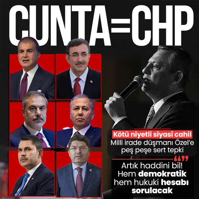 Cunta=CHP! AK Parti ve kabineden milli irade düşmanı Özgür Özele peş peşe çok sert tepki: Kötü niyetli bir siyasi cahil