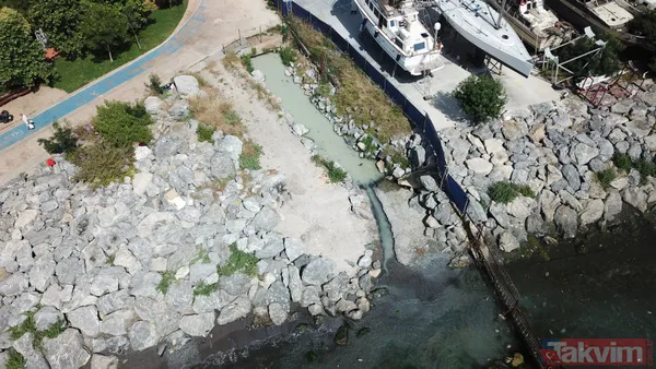 Marmara Denizi'nden müsilaj temizlenmeye çalışılırken Kalamış'taki dereden beyaz su aktı - 6