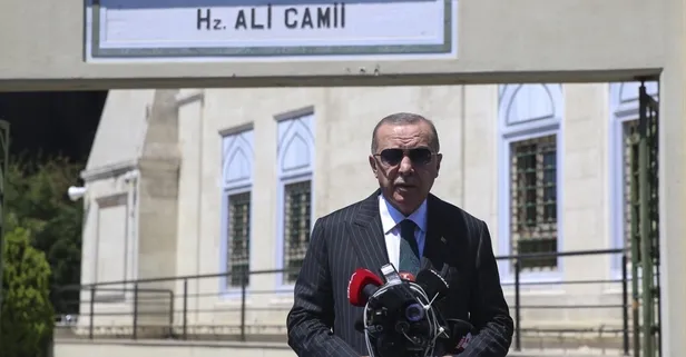 Son dakika: Başkan Recep Tayyip Erdoğan, cuma namazını Hz. Ali Camisi'nde kıldı