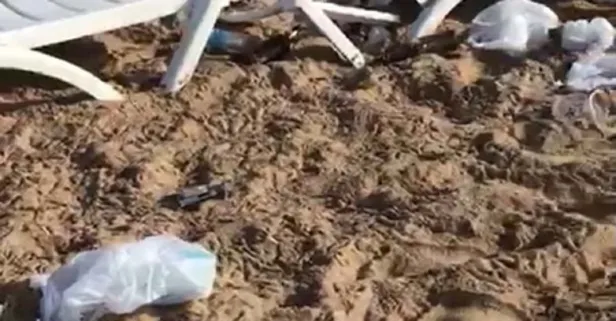 Bozcaada Sahili'nde parti düzenleyip çöplüğe çevirdiler