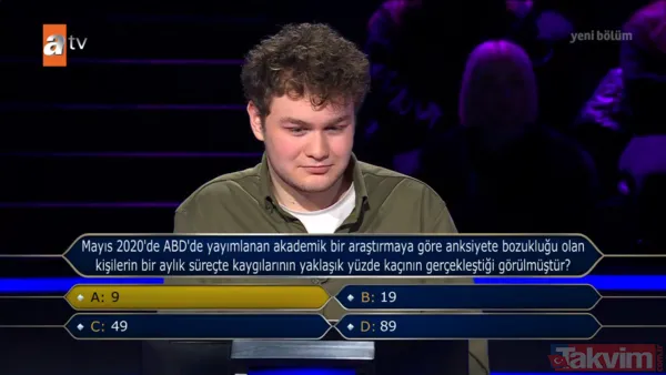 YKS 650'ncisi Efekan Değerli Kim Milyoner Olmak İster'de 500 Bin TL'lik soruyu açtı - 5