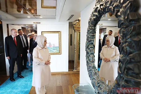 Başkan Erdoğan, Gazi Mustafa Kemal Atatürk’ün manevi mirası Savarona yatını inceledi - 6