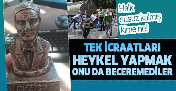 tek icraati heykel olan parti heykeli