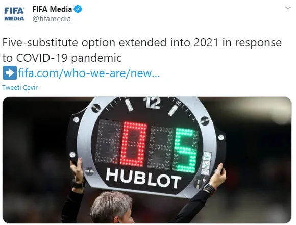 FIFA'dan son dakika açıklaması | 5 oyuncu değişikliği hakkında flaş karar-2