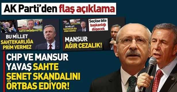AK Parti'den flaş Mansur Yavaş açıklaması