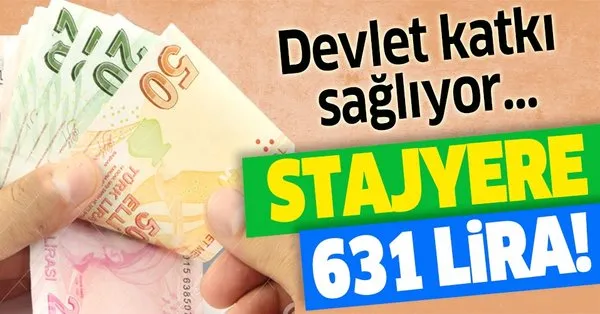 Stajyere 631 Lira 420 Lira Devlet Katkisi Takvim