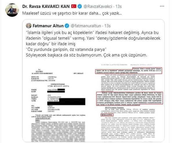 İstanbul 16. Asliye Ceza Mahkemesi tarafından hukukun canına okuyan karar! Fatmanur Altun'a edilen hakareti akladılar-6