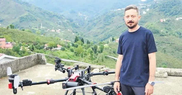 İnşaat mühendisi Özkan Turp Görele’de tarımda drone ile devrim yaptı