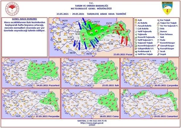 Son dakika: Meteoroloji'den o iller için kuvvetli yağış uyarısı | 23 Mayıs HAVA DURUMU-2