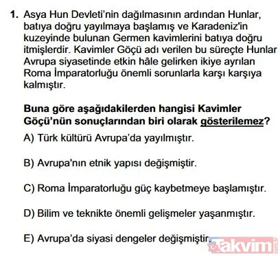2019 YKS TYT soruları ve cevapları burada! Türkçe, Sosyal Bilimler, Matematik, Fen Bilimleri cevap anahtarı - 45