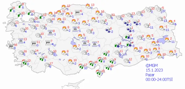 HAVA DURUMU | Birçok il için kar ve sağanak yağış uyarısı | 14 Ocak 2023 hava durumu-12
