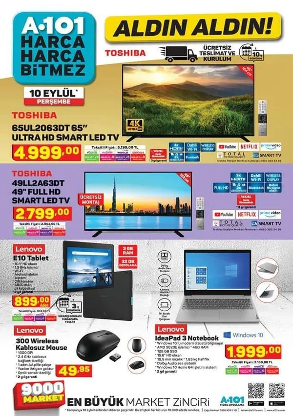 a101 aktuel urunler 10 eylul persembe a101 aktuel urunler katalogunda notebook tablet firsati takvim
