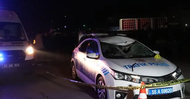 Samsun’da kaza sonrası kaçan aracın çarptığı polis memuru şehit oldu