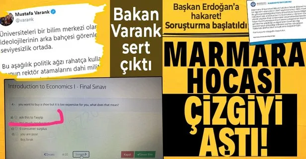 Marmara Üniversitesi’nde Başkan Erdoğan’a hakaret! Soruşturma başlatıldı