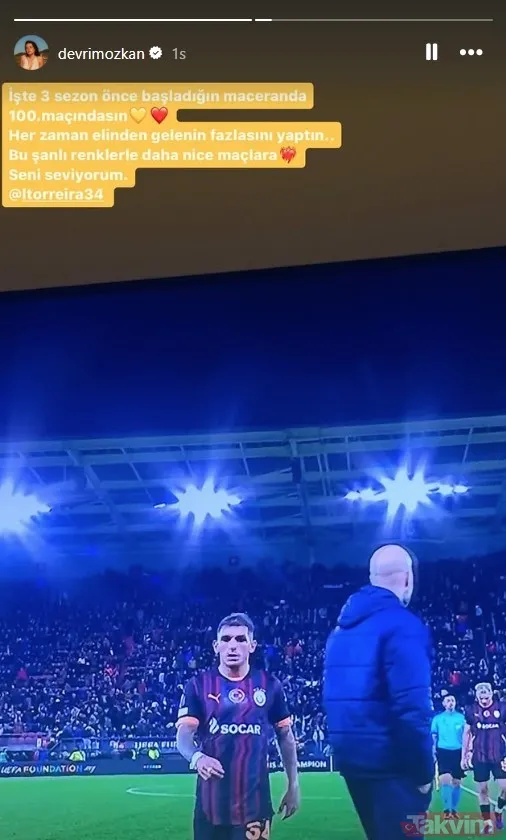 İŞTE DEVRİM ÖZKAN'IN O PAYLAŞIMI "İşte 3 sezon önce başladığın maceranda 100.maçındasın Her zaman elinden gelenin fazlasını yaptın.. Bu şanlı renklerle daha...