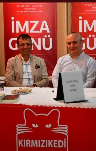 CHP'nin İstanbul adayı Ekrem İmamoğlu sözde ilahiyatçı Cemil Kılıç'ın imza gününde