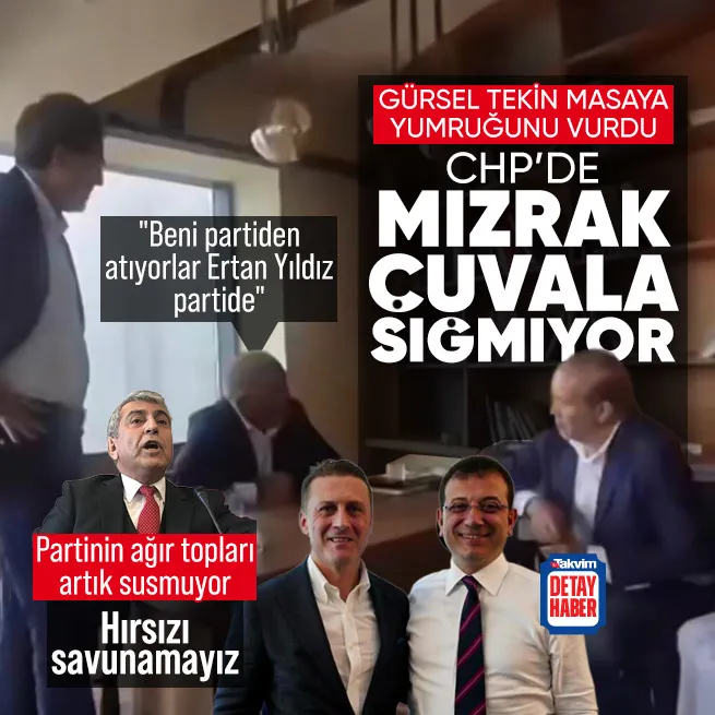CHPde mızrak çuvala sığmıyor! Gürsel Tekin il binasında masaya yumruğunu vurdu: Beni partiden atıyorlar Ertan Yıldız partide
