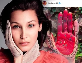 Dünyaca ünlü manken Bella Hadid’den gündeme damga vuran paylaşım: Filistin Filistinlilerindir