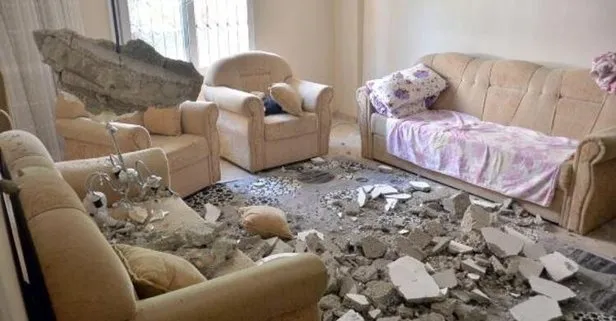Mersin’de garip olay: Salonda otururlarken bir anda tavan çöktü