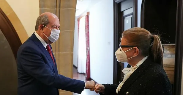 Son dakika: KKTC Cumhurbaşkanı Ersin Tatar Ticaret Bakanı Ruhsar Pekcan'ı kabul etti
