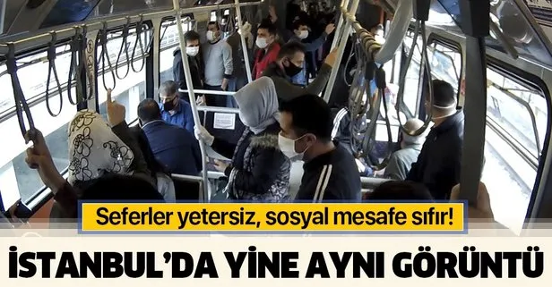 İstanbul’da endişe yaratan görüntü: Metro ve metrobüslerde sosyal mesafe kuralına uyulamadı