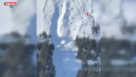 Erzurum çığ düşmesi anı kamerada!