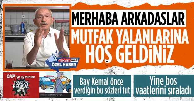 Kemal Kılıçdaroğlu yine mutfak mizanseni yaparak boş vaatlerde bulundu! Vatandaşlara 'araba almayın' çağrısı yaptı! "Önce verdiğiniz sözleri tutun"