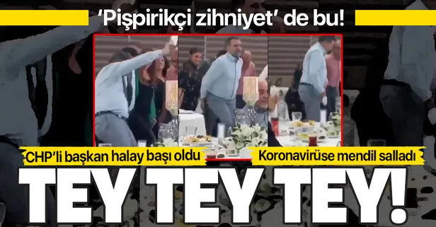 Pes dedirten görüntüler! CHP'li Bayraklı Belediye Başkanı Serdar Sandal koronavirüs kurallarını hiçe sayıp halay çekti!