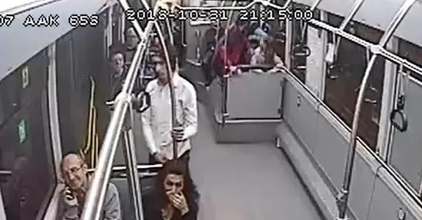 Halk otobüsünü karıştıran taciz!