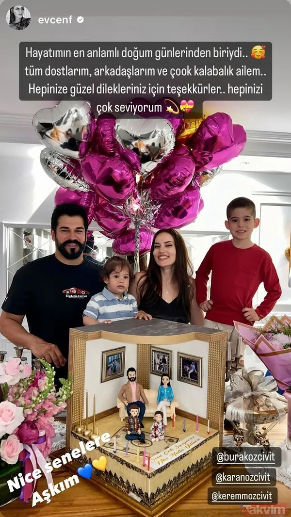 Fahriye Evcen'den sessiz sedasız doğum günü partisi! Kocaman pastası olay oldu! İlk yorum eşi Burak Özçivit'ten... - 6