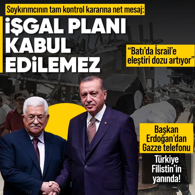 İsrailin işgal planı kabul edilemez | Başkan Erdoğan Filistin Devlet Başkanı Abbas ile telefonda görüştü