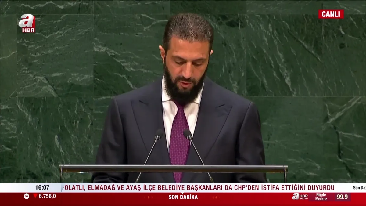 Suriye lideri Ahmed Şara BM'de konuştu: Golan tüm ilhak kararlarına rağmen bizimdir