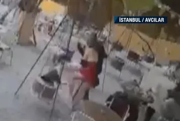 Avcılar’da pitbull dehşeti! Kafede oturan kadına pitbull böyle saldırdı
