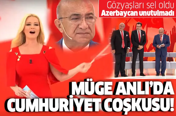 Müge Anlı canlı yayınında 29 Ekim Cumhuriyet Bayramı coşkusu! Gözyaşları sel oldu, Azerbaycan unutulmadı...-1