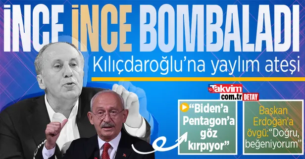 Muharrem İnce 'ince' bombaladı! Kılıçdaroğlu'na 'milli değil' tepkisi: Başkan Erdoğan'a Rusya - Ukrayna övgüsü