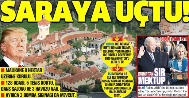 Saraya uçtu