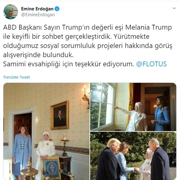 Emine Erdoğan'dan Melania Trump'a ev sahipliği için teşekkür-1
