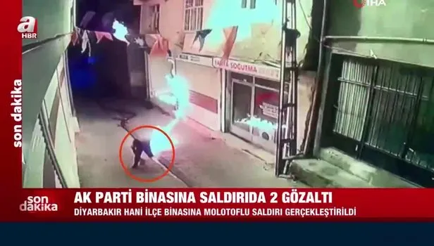 AK Parti Hani İlçe Başkanlığı'na molotoflu saldırıda 2 gözaltı