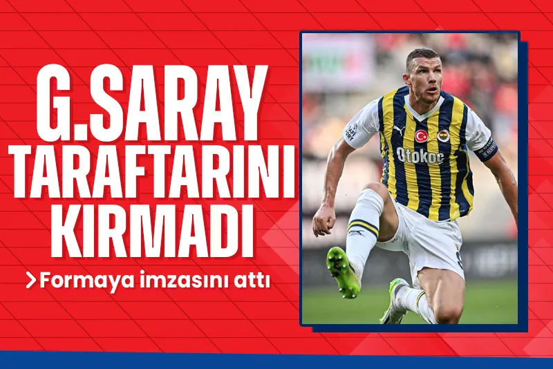 Bu görüntüler çok konuşuldu! Fenerbahçe'nin 9 numarası Dzeko'dan Galatasaray formasına imza - 1