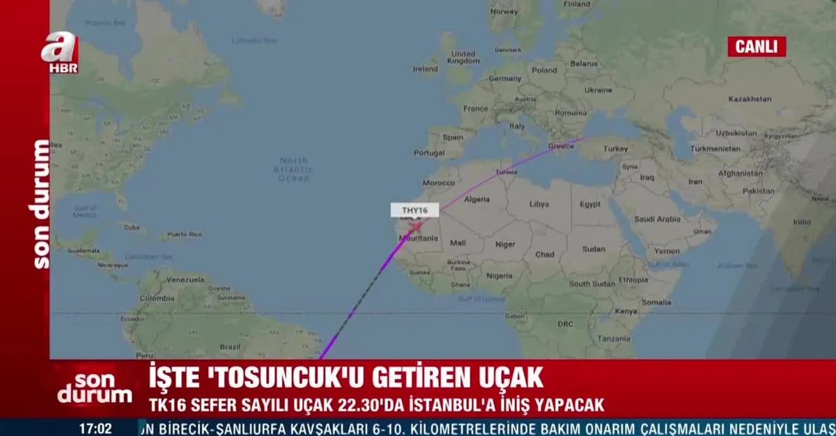 İşte ‘Tosuncuk’u getiren uçağın radar görüntüleri