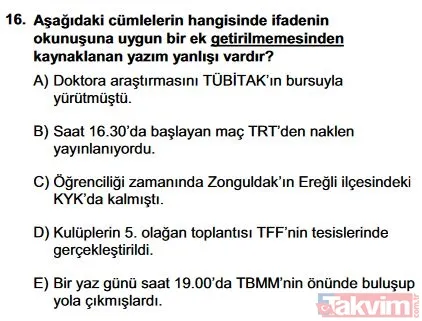 2019 YKS TYT soruları ve cevapları burada! Türkçe, Sosyal Bilimler, Matematik, Fen Bilimleri cevap anahtarı - 18