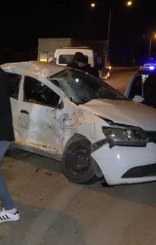 Kırıkkale'de yolcu otobüsünün çarptığı araç metrelerce sürüklendi hurdaya döndü