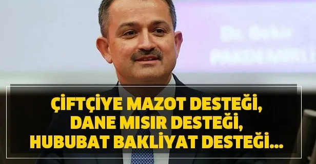 Çiftçiye mazot desteği, dane mısır desteği, hububat bakliyat desteği...